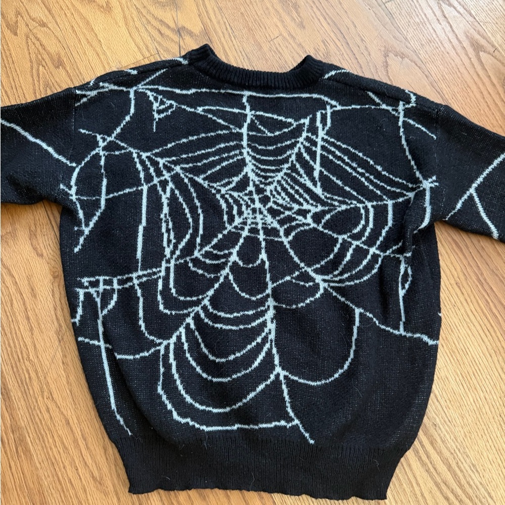 Black Spider Web Sweater